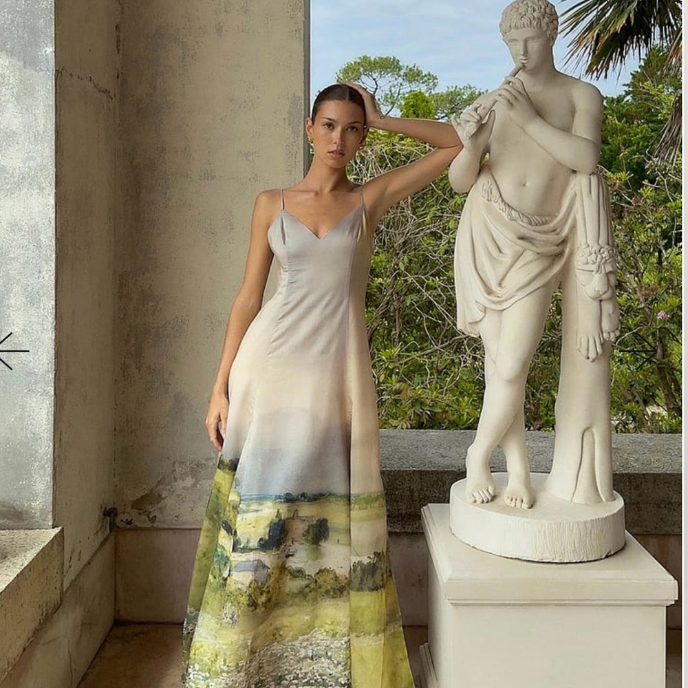 NA-KD Printed Maxi Slip Dress
